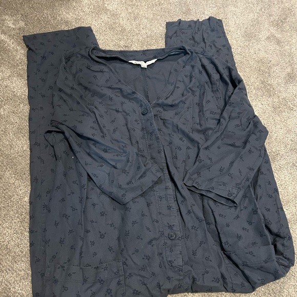 The nines by hatch maternity jumpsuit romper floral button medium large m l - Picture 3 of 5